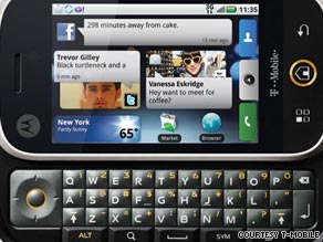 The Motorola Cliq, which goes on sale in November, uses Google's mobile operating system.