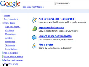 Google isn't alone. Microsoft, WebMD and Revolution Health also offer tools for online health records.