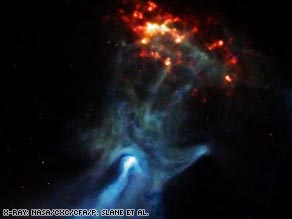 NASA's Chandra Observatory captured this hand-shaped image of an X-ray nebula.