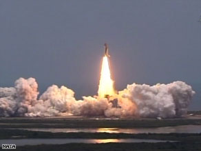 Space shuttle Atlantis launched from Florida Monday on its way to the Hubble telescope.