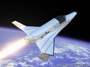 This is a rendering of XCOR Aerospace's Lynx, which would be used to send people on suborbital spaceflights.