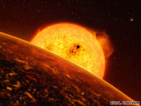 An artist's impression shows what the planet may look like in close orbit with its sun.