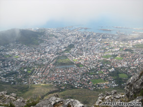 The sweeping view of Cape Town is worth the climb up Table Mountain.