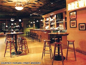 Morgan Street Brewery is in Laclede's Landing, an area crowded with bars and clubs.
