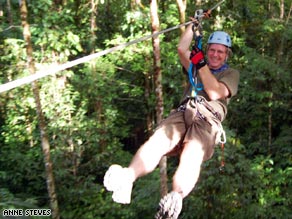It takes a while, but Rick finally learns how to stand up on a surfboard.