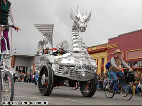 A dragon made of aluminum scrap was one of the entries in 2008's Kinetic Grand Championship in California.