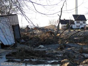 The same area is clean and tranquil in an image from before the spill.