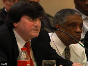 Pierre Jean-Jacques Renelique, right, and his attorney, Joseph Harrison, at the hearing.