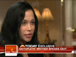 Nadya Suleman, speaking to NBC, said of her 14 children: "I'll stop my life for them."