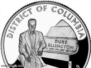 The District of Columbia coin honoring Duke Ellington will be  introduced Tuesday at the Smithsonian.