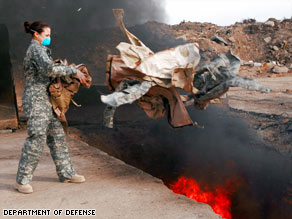 Studies of the smoke from the burn pits suggests it contains dioxin and other toxins.