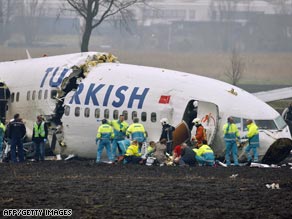 Turkish Airlines Flight 1951 broke into three pieces near Schiphol Airport on February 25.