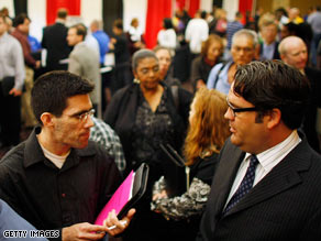 The Miami Dade College Mega Job Fair 2009 is held March 4 in North Miami, Florida.