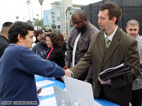 job fair clardy cnn california dodger stadium winning play recruiter raul shakes seeker probation mendez eric department hands county right