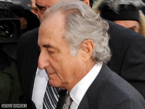 Bernard Madoff arrives at U.S. Federal Court on March 12, 2009, in New York City.