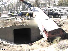 The bus was carry workers from a Reno, Nevada, resort when it crashed, officials said.