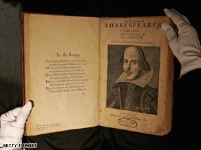 William Shakespeare is being honored in Chicago and on the Web on the 445th anniversary of his birth.