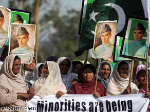 Homeless Pakistani Christians protest last month in Islamabad for protection of Christian minorities.