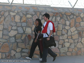 Marina Diaz and Alejandro Caballero cross a U.S.-Mexico border checkpoint on the way to school each day.