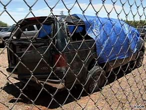 This Ford Excursion was packed with 22 passengers inside when it crashed in Arizona late Saturday night.