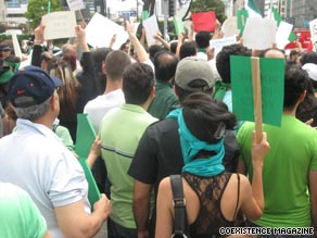 Most of the protesters in Los Angeles, California were supporting Mir Hossein Moussavi.