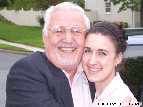 Atefeh Yazdi visits with her grandfather, Dr. Ebrahim Yazdi, during his trip to - art.iranianamerica.courtesy.jpg