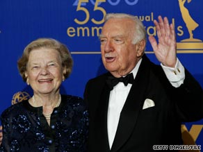 Walter Cronkite with wife Betsy in 2003. They were married from 1940 until her death in 2005.