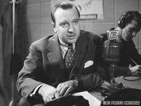 Walter Cronkite is shown during a broadcast for CBS in 1951.