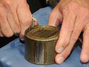 Army Col. Henry Moak says of the cake: "It's good, it's still kind of moist."