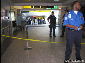 iReporter Jose Ojeda captured this image of crowds waiting to get into a LaGuardia Airport terminal Saturday.