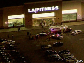 Authorities at the scene of a shooting at an LA Fitness gym near Pittsburgh, Pennsylvania.