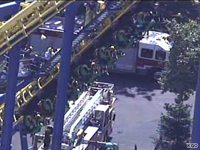 A mechanical failure left 24 people stranded for hours on a Santa Clara, California, roller coaster on Monday.