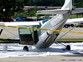 The plane's pilot reported a "rough-running engine" before landing Tuesday, an FAA spokeswoman says.