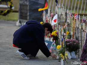 Family members take part in a memorial service for Flight 93 on September 11, 2008, in Shanksville, Pennsylvania.