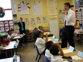 Education Secretary Arne Duncan visits Paul Revere Elementary in San Francisco, California, on May 22.