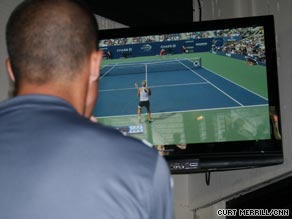 All eyes were riveted Monday on TV screens at the Racquet Club of the South, where Oudin trains.
