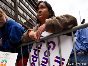 Chicagoans look glum Friday after the International Olympic Committee dropped Chicago from consideration.