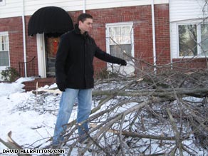 Tree branches in Verona, Kentucky, are covered with a thick coat of ice, iReporter Tim Jensen shows.