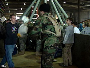 Crews ready sandbags in Fargo, North Dakota, where flooding threatened up to 6,000 homes Monday.