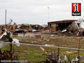 "It looks like a war zone out here," said James Reeves of emergency management in Polk County, Arkansas.