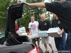 Floodwater surrounds homes near Atlanta on Tuesday. Parts of Georgia remain under flood warning Wednesday.