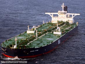The Saudi oil tanker Sirius Star was seized by pirates on November 15.