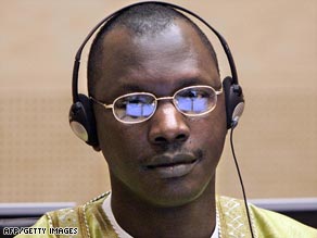 Thomas Lubanga at the International Court of Justice in The Hague in 2007.