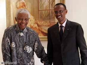 Rwandan President Paul Kagame, right, meets with former South Africa President Nelson Mandela in March.