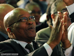 Zuma addresses supporters in Johannesburg on Thursday in anticipation of victory.