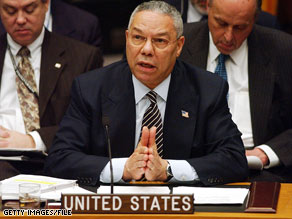 Colin Powell featured Ibn al-Shaykh al-Libi's claim in a presentation to the U.N. Security Council.