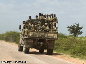 Ethiopian troops roll into Somalia in 2006.