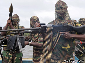 File image of armed MEND militants in Niger Delta region of Nigeria