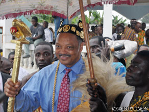 Jesse Jackson says ceremony to name him a prince of the Agni people was "very exciting."