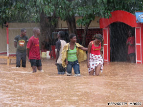 Floodwaters fill the streets in Ouagadougou, Burkina Faso, last week.